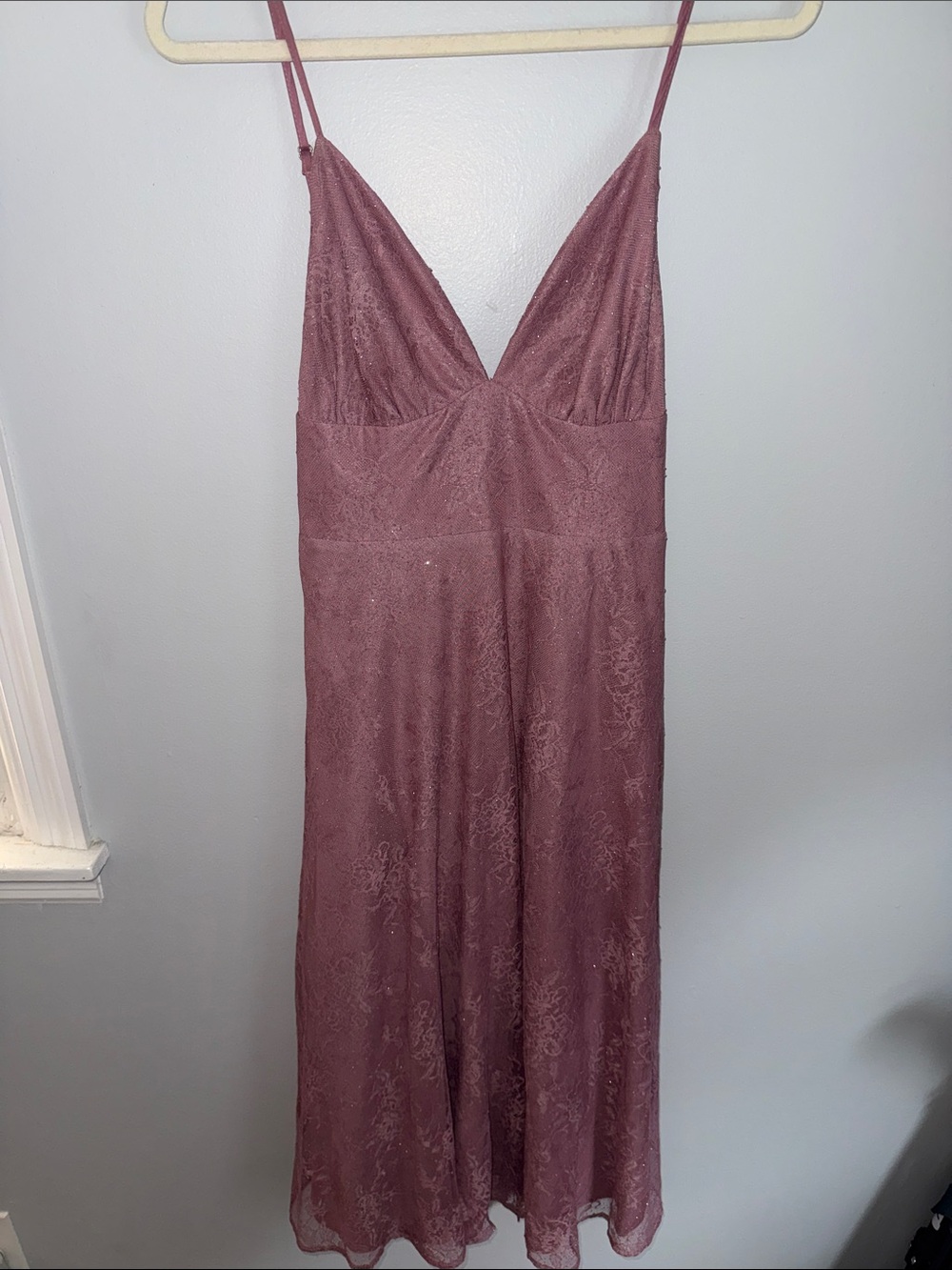 Lulu's Mauve Lace-Overlay Dress